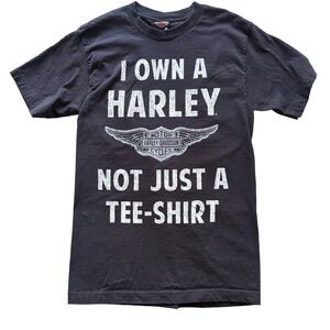 Harley Davidson Mens I Own A Harley Not Just A Tee-Shirt Graphic Black Small